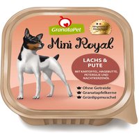 22 x 150 g | GranataPet | Lachs & Pute mit Kartoffel, Hagebutte, Petersilie und Nachtkerzenöl Mini Royal | Nassfutter | Hund