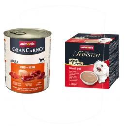 24 x 800 g animonda GranCarno Original Adult + 3 x 85 g Snack-Pudding gratis! - Rind & Huhn