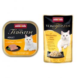Angebot für 6 x 100 g animonda vom Feinsten Adult + 50 g Hühnchenfilet & Käse in Soße gratis! - Geflügel & Nudeln - Kategorie Katze / Katzenfutter nass / animonda vom Feinsten / -.  Lieferzeit: 1-2 Tage -  jetzt kaufen.