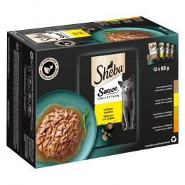 96 x 85 g Sheba Varietäten Frischebeutel zum günstigen Sparpreis! - Sauce Collection (Ente, Huhn, Geflügel, Truthahn)