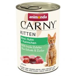 Angebot für animonda Carny Kitten 12 x 400 g - Rind, Huhn & Kaninchen - Kategorie Katze / Katzenfutter nass / animonda Carny / animonda Carny Kitten.  Lieferzeit: 1-2 Tage -  jetzt kaufen.
