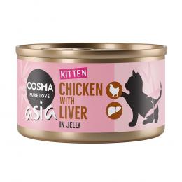 Cosma Asia Kitten in Jelly 6 x 85 g  Hühnchen mit Hühnchenleber