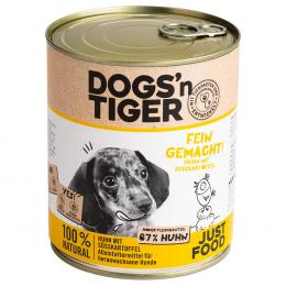 Angebot für Dogs'n Tiger Junior 6 x 800 g - Huhn & Süßkartoffel - Kategorie Hund / Hundefutter nass / Dogs'n Tiger / -.  Lieferzeit: 1-2 Tage -  jetzt kaufen.