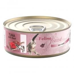 Angebot für Feline Finest 6 x 85 g - Thunfisch mit Rind - Kategorie Katze / Katzenfutter nass / Porta 21 / Dosen.  Lieferzeit: 1-2 Tage -  jetzt kaufen.