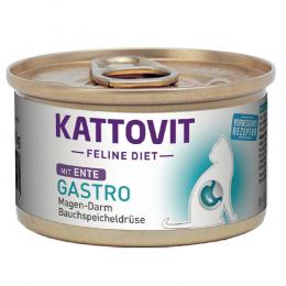 Angebot für Kattovit Gastro 12 x 85 g - Ente - Kategorie Katze / Katzenfutter nass / Kattovit Spezialdiät / Sensitiv/ Gastro.  Lieferzeit: 1-2 Tage -  jetzt kaufen.