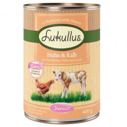 Angebot für Lukullus Naturkost Junior 6 x 400 g - Mixpaket (3 Sorten) - Kategorie Hund / Hundefutter nass / Lukullus Naturkost / Lukullus Junior für Welpen und Junghunde.  Lieferzeit: 1-2 Tage -  jetzt kaufen.
