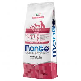 Monge Monoprotein Rind mit Reis für Hunde - 12 kg