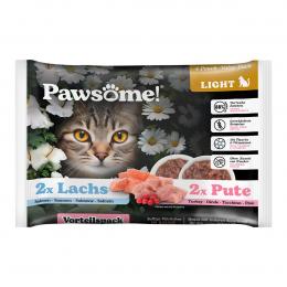 Pawsome Adult Light Pute & Lachs Flowpack 4x85g
