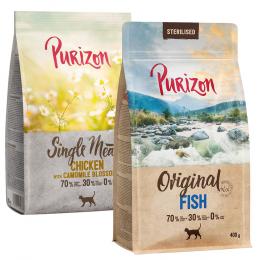 Probiermix Purizon 2 x 400 g  - Single Meat Huhn & Sterilised Adult Fisch