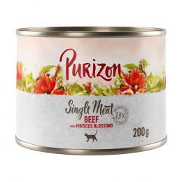 Purizon Single Meat 12 x 200 g - Rind mit Hibiskusblüten