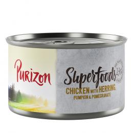 Purizon Superfoods 12 x 140 g - Huhn mit Hering, Kürbis und Granatapfel