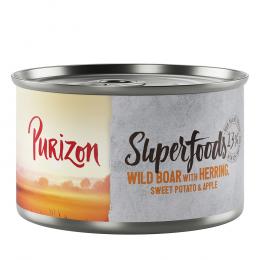 Purizon Superfoods 6 x 140 g - Wildschwein mit Hering, Süßkartoffel und Apfel