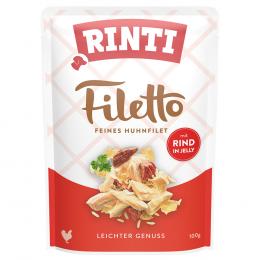 RINTI Filetto Pouch in Jelly 24 x 100 g - Huhn mit Rind