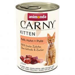 Angebot für Sparpaket animonda Carny Kitten 24 x 400 g - Kalb, Huhn & Pute - Kategorie Katze / Katzenfutter nass / animonda Carny / animonda Carny Kitten.  Lieferzeit: 1-2 Tage -  jetzt kaufen.
