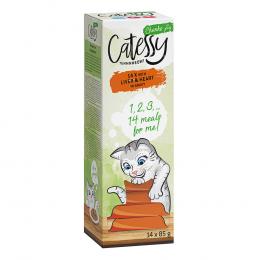 Sparpaket Catessy Häppchen in Sauce  Schälchen 56 x 85 g - mit Leber & Herz