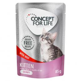 Angebot für Sparpaket Concept for Life getreidefrei 48 x 85 g - Kitten Rind - in Soße - Kategorie Katze / Katzenfutter nass / Concept for Life / Concept for Life Sparpakete.  Lieferzeit: 1-2 Tage -  jetzt kaufen.