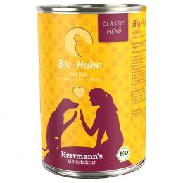 Angebot für Sparpaket Herrmann's Classic Bio-Menü 12 x 400 g - Bio-Huhn mit Bio-Reis - Kategorie Hund / Hundefutter nass / Herrmann's / Menü Classic.  Lieferzeit: 1-2 Tage -  jetzt kaufen.