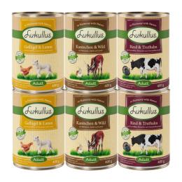 Angebot für Sparpaket Lukullus Naturkost 24 x  400 g - Adult Mixpaket (3 Sorten) - Kategorie Hund / Hundefutter nass / Lukullus Naturkost / Lukullus Sparpakete.  Lieferzeit: 1-2 Tage -  jetzt kaufen.