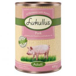 Angebot für Sparpaket Lukullus Naturkost 24 x  400 g - Adult Schwein (getreidefrei) - Kategorie Hund / Hundefutter nass / Lukullus Naturkost / Lukullus Sparpakete.  Lieferzeit: 1-2 Tage -  jetzt kaufen.