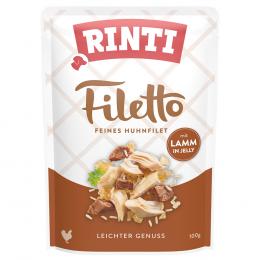 Sparpaket RINTI Filetto Pouch in Jelly 48 x 100 g - Huhn mit Lamm