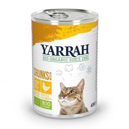 Sparpaket Yarrah Bio Chunks 12 x 405 g - Bio Huhn mit Bio Brennnesseln & Bio Tomate in Soße