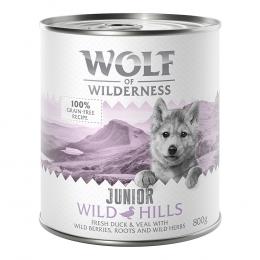 Wolf of Wilderness JUNIOR - Ente & Kalb - Sparpaket 24 x 800 g