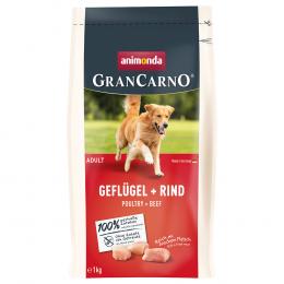1 + 1 gratis! 2 x animonda GranCarno - Adult Geflügel + Rind (2 x 1 kg)