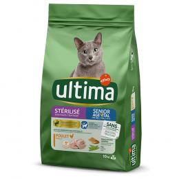 1,5 kg gratis! 10 kg Ultima Cat -  Sterilized Senior Huhn