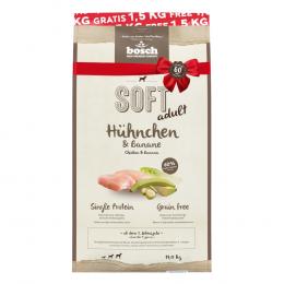 1,5 kg gratis! 14 kg bosch getreidefreis Trockenfutter - Soft Hühnchen & Banane