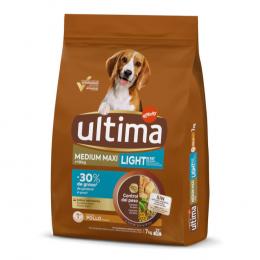 1,5 kg gratis! 7 kg Ultima Adult - Medium / Maxi Light Huhn
