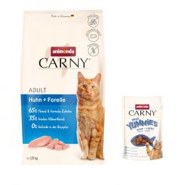 1,75 kg animonda Carny + 50 g Adult Meat Yummies mit Huhn & Lachs gratis! - Adult Huhn + Forelle