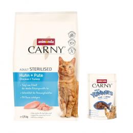 1,75 kg animonda Carny + 50 g Adult Meat Yummies mit Huhn & Lachs gratis! - Adult Sterilised Huhn + Pute