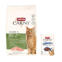 1,75 kg animonda Carny + 50 g Adult Meat Yummies mit Huhn & Lachs gratis! - Senior Huhn + Rind