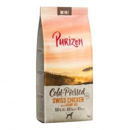 1 kg Purizon getreidefrei zum Sonderpreis! - Kaltgepresst: Mini Schweizer Poulet mit Hanföl