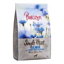 1 kg Purizon getreidefrei zum Sonderpreis! - Single Meat: Lachs mit Spinat und Kornblumenblüten