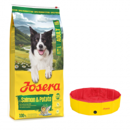 10 kg / 12, 5 kg Josera Hundefutter + Hundepool Pet - Ø 120 x H 30 cm gratis! - Lachs & Kartoffel 12,5 kg
