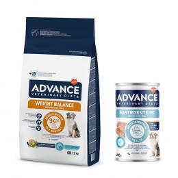 10 kg / 12 kg Advance Veterinary Diets + 400 g passendes Nassfutter gratis! - 12 kg Weight Balance Medium/Maxi + 400 g Gastroenteric Medium/Maxi