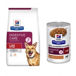 10 kg / 12 kg Hill's Prescription Diet + passendes Nassfutter gratis! - 12 kg i/d Digestive Care mit Huhn + 3 x 360 g Nassfutter mit Truthahn