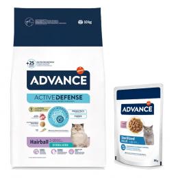10 kg / 15 kg Advance Trockenfutter + 12 x 85 g passendes Nassfutter zum Sonderpreis! - 10 kg Sterilized Hairball + 12 x 85 g Sterilized Truthahn