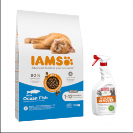 10 kg IAMS Advanced Nutrition Kitten + 709 ml Nature's Miracle Flecken- und Geruchsentferner gratis! - mit Seefisch