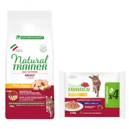 10 kg Natural Trainer Adult + 4 x 85 g passendes Nassfutter gratis! - Huhn + Huhn