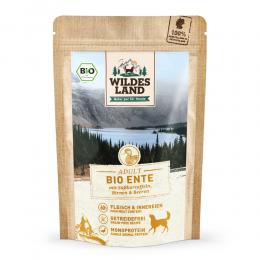 10 x 125 g | Wildes Land | Ente mit Süßkartoffeln, Birnen & Beeren BIO Adult | Nassfutter | Hund