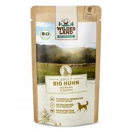 10 x 125 g | Wildes Land | Huhn mit Kürbis & Zucchini BIO Adult | Nassfutter | Hund