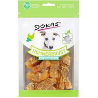 10 x 70 g | DOKAS | Hühnerbrust mit Süßkartoffel in Stückchen | Snack | Hund