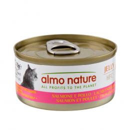 12 + 6 gratis! 18 x 70 g Almo Nature HFC - Lachs mit Huhn in Gelee