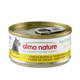 12 + 6 gratis! 18 x 70 g Almo Nature HFC - Natural Hühnerschenkel