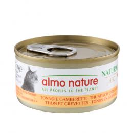 12 + 6 gratis! 18 x 70 g Almo Nature HFC - Natural Thunfisch und Garnelen