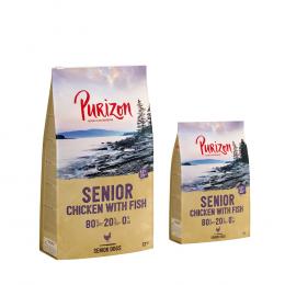 12 kg + 2 kg gratis! 14 kg Purizon  - Senior Huhn mit Fisch