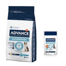 12 kg Advance Veterinary Diets + 8 x 150 g passendes Nassfutter zum Sonderpreis! - Gastroenteric + 8 x 150 g Gastroenteric Mini