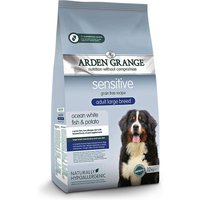 12 kg | Arden Grange | Adult Large Breed mit frischem ozeanischem Weißfisch & Kartoffel getreidefrei Sensitive | Trockenfutter | Hund